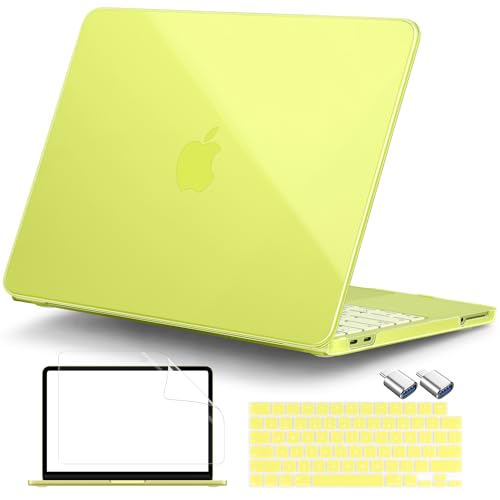 DONGKE Clear Case for MacBook Neo 13 Inch 2026 (Model A3404 | A18 Pro Chip) | Crystal Citrus Hard Shell Cover with Screen Protector & Keyboard Cover & 2 USB-C Adapters - color: Crystal Citrus