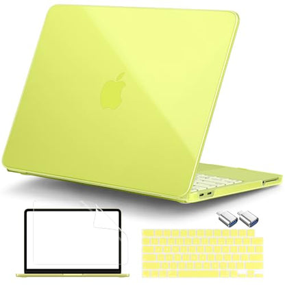 DONGKE Clear Case for MacBook Neo 13 Inch 2026 (Model A3404 | A18 Pro Chip) | Crystal Citrus Hard Shell Cover with Screen Protector & Keyboard Cover & 2 USB-C Adapters - color: Crystal Citrus