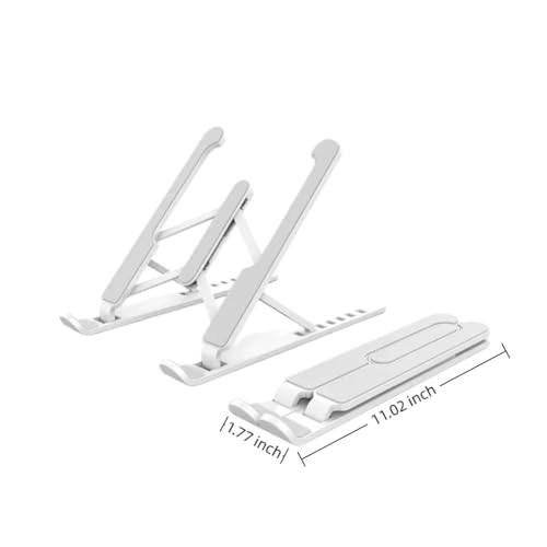 1pc Adjustable Laptop Stand for Desk - Foldable & Portable Laptop Riser, Ergonomic Multi-Angle Computer Stand, Heat Dissipation Notebook Holder (White) - color: white