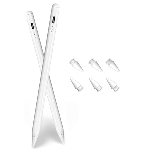 Stylus Pencil for Apple iPad A16/11th(2018-2026),2Pack Active iPad Pen Fast Charging Palm Rejection&Tilt Sensitivity for iPad 11/10/9/8/7/6,iPad Pro M5/4 13"/12.9″/11″,iPad Air M4/M3/M2/5/4/3,Mini 7/6 - color: White, size: 2pack