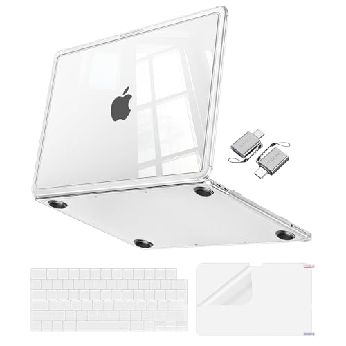 MOSISO Compatible with MacBook Neo Case 13 inch 2026 Model A3404, True-to-Device Color, Ultra-Clear Crystal Protective Hard Shell with Shock-Absorbent Corners&Keyboard Cover&Screen Film&Type C, Clear - color: Clear
