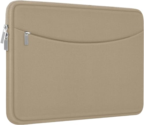 14 inch Laptop Case, Shockproof Protective Laptop Cover Briefcase Carrying Computer Bag with Accessory Pocket Portable Computer Sleeve for 14" MacBook, HP, Dell, Lenovo, Acer, Khaki - color: Khaki, size: 14 inch