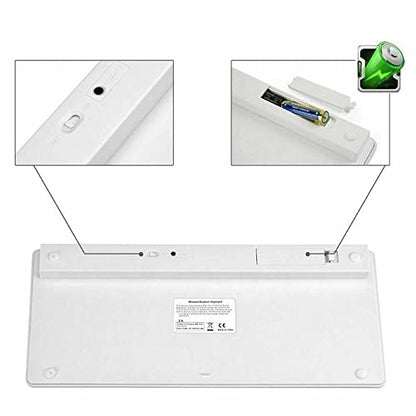 Multi Device Bluetooth Keyboard Rechargeable Wireless Keyboard 3-in-1 Slim Keyboard with Number Pad Full Size Bluetooth Keyboard for Windows Tablet Laptop - White