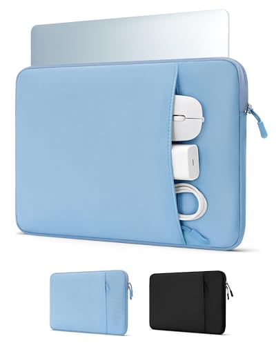 ProCase Laptop Sleeve 15" for MacBook Air/Pro 15 Inch M5/M4/M3/M2 -Airblue | Slim Travel Sleeve with Soft Plush Lining & Large Front Pocket, Water-Resistant, Also Fit 15" HP Dell Lenovo ASUS Acer - color: Airblue, size: 15-inch