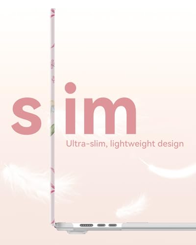 iCasso Compatible for MacBook Air 13 inch Case M5 M4 M3 M2 2026 2025-2022 Release Model A3449 A3240 A3113 A2681, Sturdy Protective Sweet Pattern Hard Shell 13.6 MacBook Air Case, Flower Bow Pink - color: Flower Bow Pink