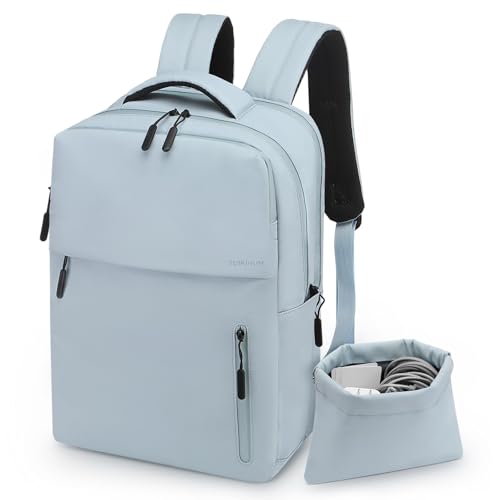Lightweight Commute Backpack for Men & Women, Water-Resistant Travel Daypack with 15.6-Inch Laptop Compartment & Anti-Theft Pockets, Dusty Blue - color: Dusty Blue
