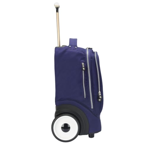 Rolling Laptop Bag with Quiet Wheels for 15.6 Inch Laptop, 6inch Large Wheel Roller Bag,Backpack with Wheels, Wheeled Computer Bag, T5- Wildflower Bouquet - color: T5- Wildflower Bouquet