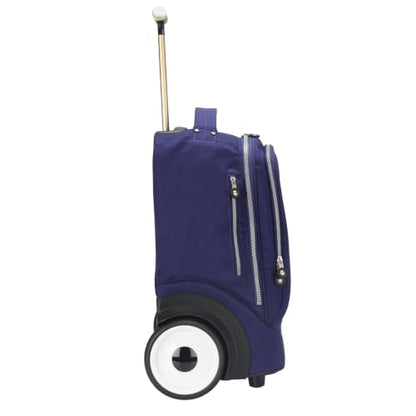 Rolling Laptop Bag with Quiet Wheels for 15.6 Inch Laptop, 6inch Large Wheel Roller Bag,Backpack with Wheels, Wheeled Computer Bag, T5- Wildflower Bouquet - color: T5- Wildflower Bouquet