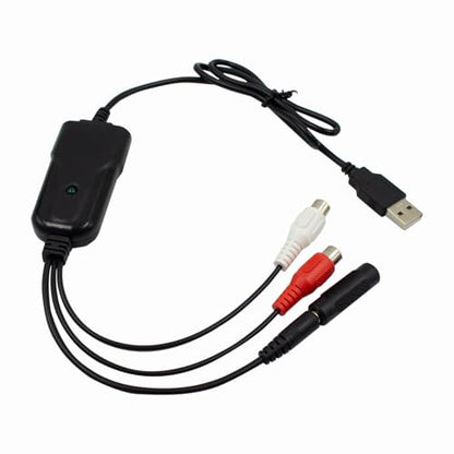 Wiistar USB2.0 Audio Capture Card RCA L/R+3.5mm Audio to USB up to 96kHz | Support Wave/MP3 for Tape MD CD Player Phono Laptop