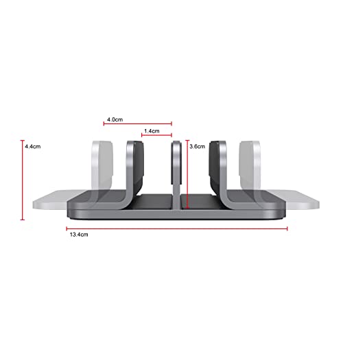 Dual Aluminum Vertical Laptop Stand Organizer, Sturdy Notebook Computer Holder Stand Compatible with New Liquid Retina XDR Apple MacBook Air/Pro/Neo, Mac mini, Apple TV & iPad Pro - Spacegray - color: SpaceGrey
