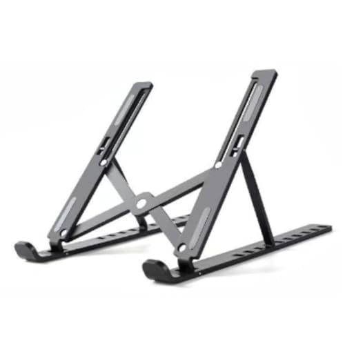 Adjustable Laptop Stand for Desk Foldable Portable Laptop Riser with Ten-Degree Angle Free Adjustment ABS+Silicone Laptop Accessories for Laptops,Tablets, and Books Black - color: black
