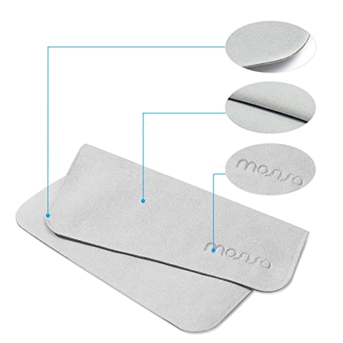 MOSISO Polishing Cloth, 2PCS Electronic Screen Cleaning Cloths, Grey | Soft Microfiber Cloths ,Compatible with MacBook/iPhone, Compatible with iPad/Tablets/Laptop Notebook Computer, Camera