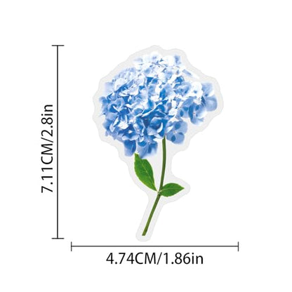 50pcs Fresh and Gentle Spring Flowers Stickers，Transparent Stickers for Scrapbook Supplies Cards Making Books Postcards Water Bottles Laptops Computer DIY, etc(colourful-B16) - color: Colourful-b16