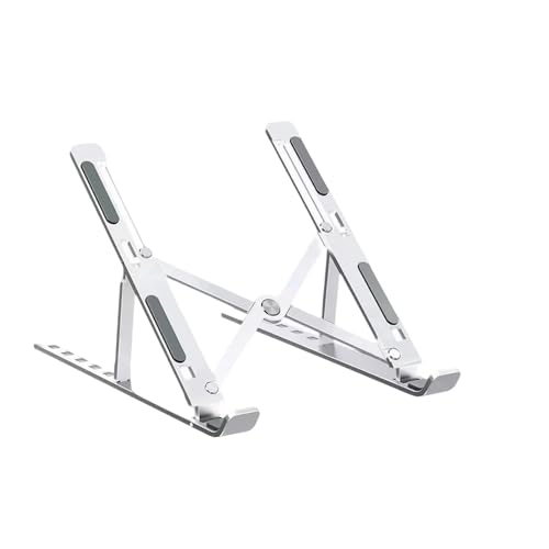 Adjustable Laptop Stand with Locking Buckle, Compatible with 10, 10-16 Inch | Ergonomic Aluminum Riser for Enhanced Cooling and Stability. Compatible with 10-16 Inch Laptops. Use in everyday routines. - color: Abs White
