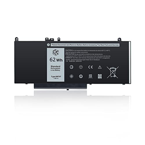 62Wh 6MT4T 7V69Y Laptop Battery for Dell Latitude 14 5470 E5470 15 5570 | TXF9M 79VRK 07V69Y 0HK6DV 079VRK 0TXF9M for E5570 Notebook 15.6 inch Precision 15 3510 Series M3510 0C1P4 451-BBUN 451-BBTW - size: 11.81*4.25*1.85 inch 6MT4T