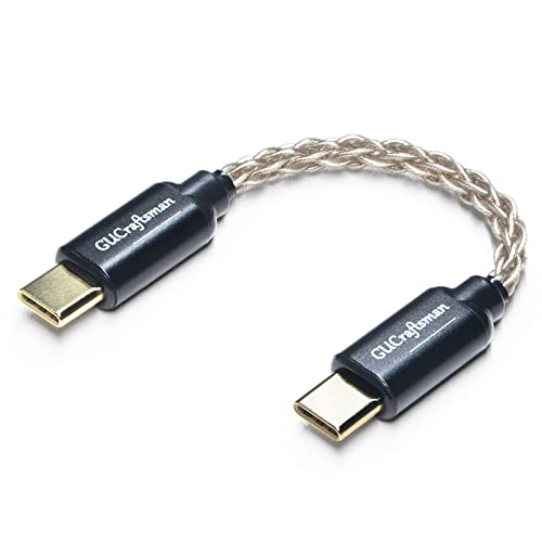 USB C Type C to Type C Headphone Amplifier Cable 6N Single Crystal Silver for FiiO BTR5 Q1 Q3 Q3s Qudelix 5K xDuoo Link2 XD-05PLUS E1DA 9038G3 9038S 9038D Lotoo PAW S2¡­ - size: USB C Type C to Type C