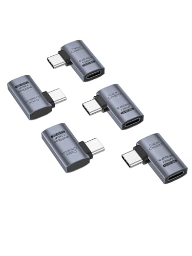 CableCreation Right Angle USB C Adapter 5 Pack, USB C Adapter 40Gbps 240W | 90 Degree Male to Female Compatible with Thunderbolt 4, USB 4, Notebook, PC, Tablet, Phone and More, Right Angle - size: 5PCS, style: Right Angle