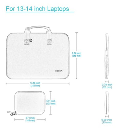 Hseok Laptop Sleeve 14 inch Case with Small Case, Compatible with MacBook Neo 14, MacBook Pro 14 M5/M4/M3/M2/M1, XPS 14 and Most 14 inch Notebooks, Neoprene Computer Handbag,Champagne - color: Champagne, size: 14"
