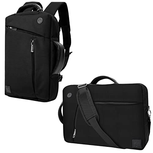 Vangoddy Slate 3-in-1 Universal 10 12-inch Covertible Laptop Messenger Shoulder Bag (Black) - color: Black, size: 10" to 12-inch