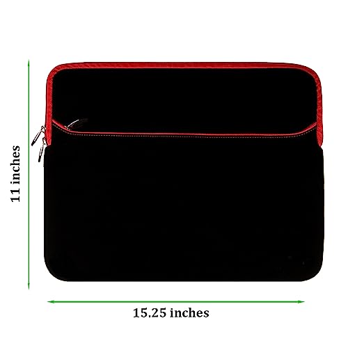 Sleek Stylish 15 inch Laptop Sleeve Bag with Front Accessory Pocket, Water Resistant Sleeve Bag Portable Cover for MacBook, HP, Lenovo, Dell, ASUS Laptops