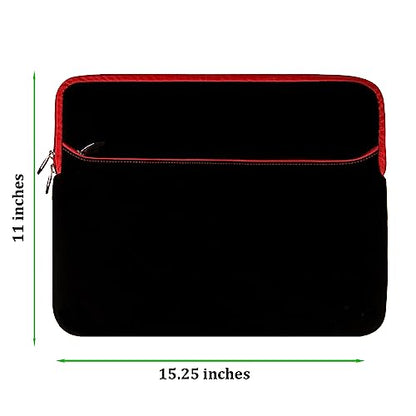 Sleek Stylish 15 inch Laptop Sleeve Bag with Front Accessory Pocket, Water Resistant Sleeve Bag Portable Cover for MacBook, HP, Lenovo, Dell, ASUS Laptops