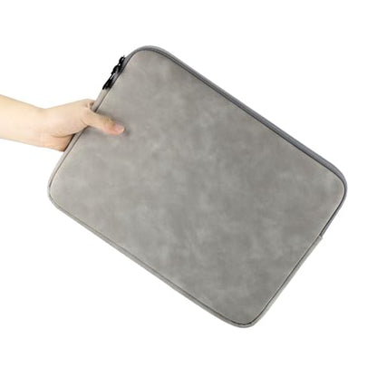 Megoo 15" Laptop Sleeve Case Soft PU Leather Carry Case(Dark Gray) | Fit for Microsoft Surface Laptop 8/7/6/5/4 15.6", and Most 15"-16" Samsung/HP/Dell/Lenovo Notebook Chromebook Computers - color: Dark Gray, size: 15~16inches