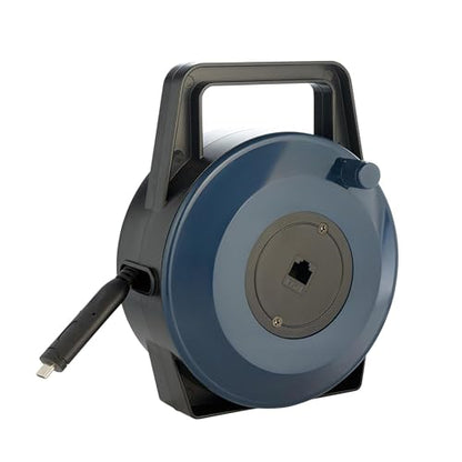 USB-C (Type-C) to Ethernet Cable Reel, 50Ft (15M) CAT6 Tough-Flat™, Up to 1 Gbps, Plug & Play, Truck-Pass Safe, Retractable Cable for Temporary Setups
