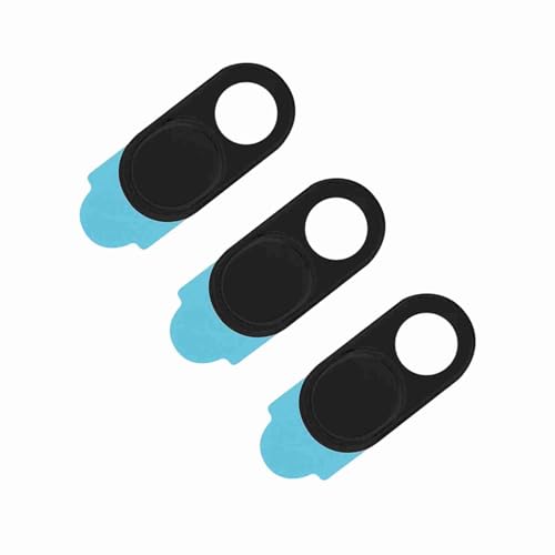 Metal 3Pcs Webcam Cover Sticker Lens Slide for Laptop Smartphone Tablet Computer Protection from Hackers Thickness 0.7mm (Black) - color: Black