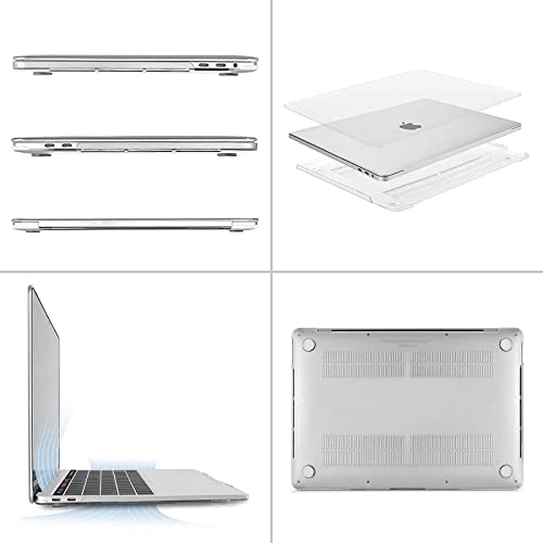 MOSISO Compatible with MacBook Pro 15 inch Case A1990 A1707, Crystal Clear | Protective Crack-Resistant Plastic Peony Hard Shell Case&Keyboard Cover Skin& Screen Protector - color: Crystal Clear