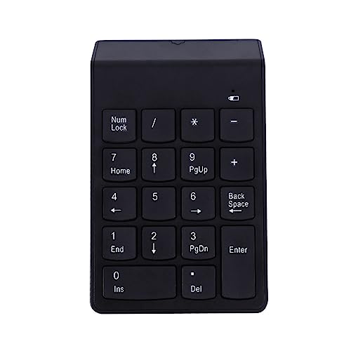 Wireless Numeric Keypad 2.4G | Compact & Portable, Auto Sleep Mode, 18 Keys for Laptop & PC, USB Receiver Included (Black)