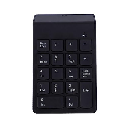 Wireless Numeric Keypad 2.4G | Compact & Portable, Auto Sleep Mode, 18 Keys for Laptop & PC, USB Receiver Included (Black)
