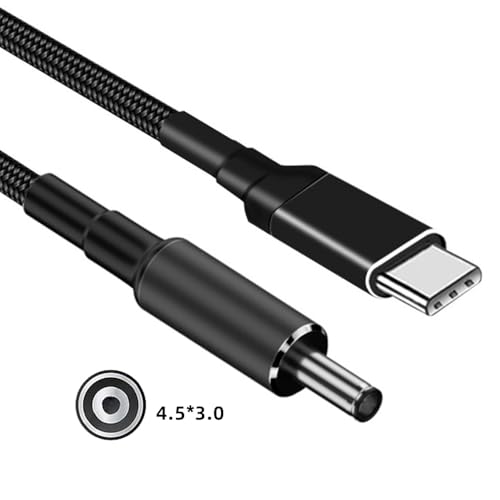 USB-C 100W 20V Input to DC 4.5 * 3.0mm PD Power 65W Output Charge Cable Support QC PD Type-C Compatible with DELL-Laptop (1.8m) - style: 4.5x3.0mm DE
