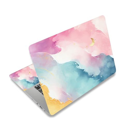 12 13 14 15 15.4 15.6 Inches Laptop Skin Sticker Decal Universal Netbook Skin Sticker Reusable Soft Notebook Art Protector Cover Decal, Pink Blue Ink Painting - color: Pink Blue Ink Painting