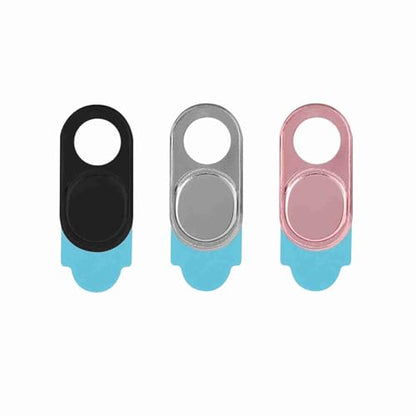 3Pcs Metal Webcam Cover, Privacy Protection Camera Lens Cover Sticker, with Easy Slide Open Close Design, for Laptop Smartphone Tablet PC Desktop (Silver Black Pink Mixed Color) - color: Silver black pink mixed color