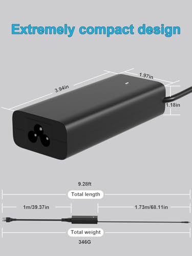 65W USB C Charger Compatible with Dell Chromebook 11 3100/3100 2 in 1 3110/3110 2-in-1 5190/5190 2-in-1 13 14 3300 3380 3400 DA65NM190 HKA65NM200 LA65NM190 HA65NM190 Touchscreen Laptop