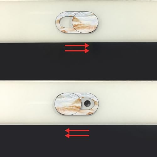 Webcam Cover, Camera Privacy Cover Slide for Laptop/Cell Phone/iPad/PC/Tablet, Protect Your Privacy and Security, 5 Pcs, Marble - color: Marble