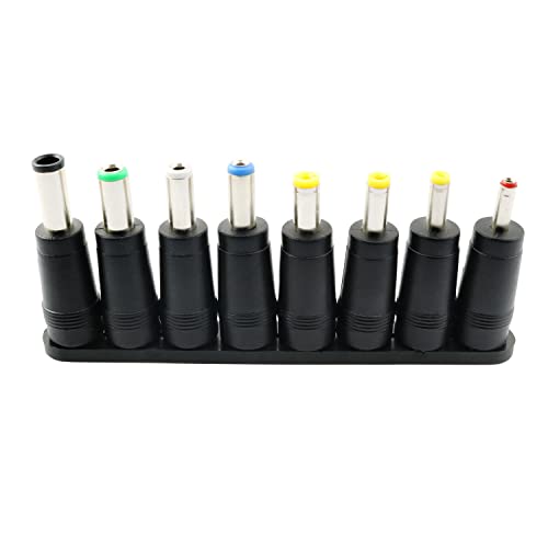 ZYAMY 8-in-1 Universal DC Plugs Power Adapter Conversion Head 5.5mm x 2.1mm Female to Male Power Supply Adapter Jack Connector Tips for Laptop
