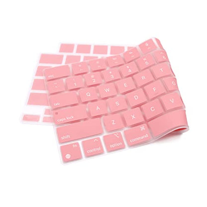 Se7enline Compatible with MacBook Keyboard Cover Skin for Mac Neo & Air 13/15 & Pro 14/16 inch (M5 M4 M3 M2 M1 A18 Pro) 2026/2025/2024/2023/2022/2021 Silicone Waterproof Dustproof Durable,Baby Pink - color: Baby Pink