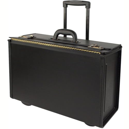 251622 Synthetic Leather Business Case On Wheels Black