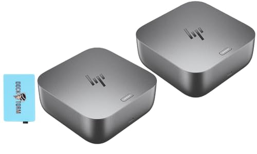 HP 100W G6 Thunderbolt 4 Dock Universal Thunderbolt/USB-C Docking Station | Bundle with DKZ Hub, Single Cable for Charging, Data Transfers to Any Brand Laptop) 9X472UT#ABA (2-Pack) - size: 2 Pack