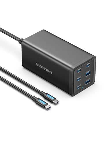 MacBook Pro Charger 200W, VENTION PD3.1 140W Fast USB C Charging Station, 6 Ports GaN Desktop Charger Compatible with MacBook Pro/Air M1 M2, iPhone 15 Pro Max/14, ipad Pro,Galaxy S23 Ultra,Steam Deck - size: 200W