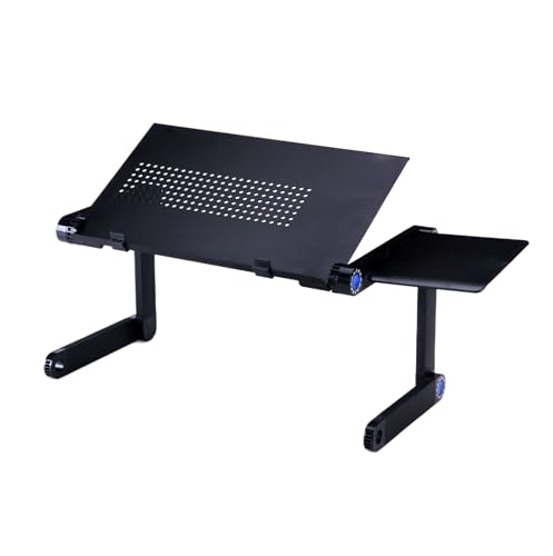 Adjustable Lap Desk Laptop Computer Portable Multifunctional Ergonomic Vented Table Stand Tray Mount Holder(420 * 260mm with Mouse Pad, Black) - color: Black, size: 420*260mm with Mouse Pad