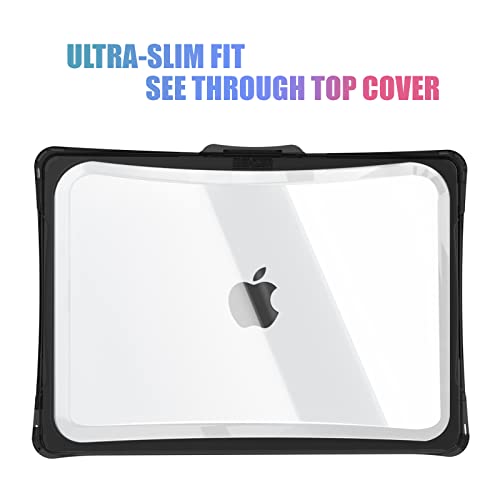 IBENZER Hexpact Protective MacBook Air 13 inch Case M5 2026 M4 2025 M3 M2 2024-2022 A3449 A3240 A3113 A2681, Heavy Duty Case & KeyboardCover & ScreenFilm, Black, HPE-KK-BK+2 - color: Black