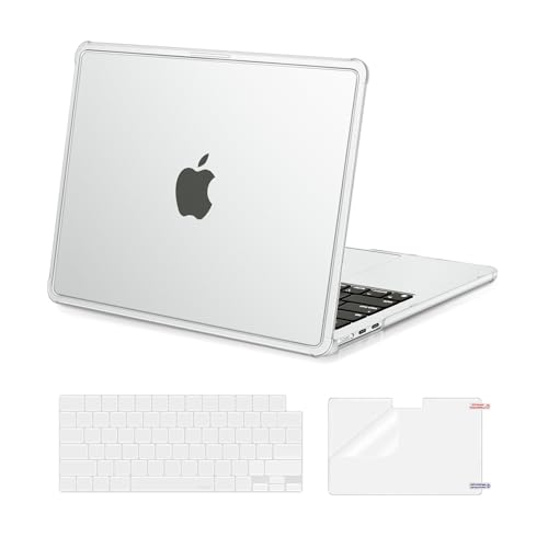 MOSISO Compatible with MacBook Air 13 inch Case M5 M4 M3 M2 2026-2022 | 3 in 1 Kit Reinforced Corners Hard Shell for Mac Air 13.6, Laptop Color Matched, A3449 A3240 A3113 A2681, Matte Clear - color: Matte Clear