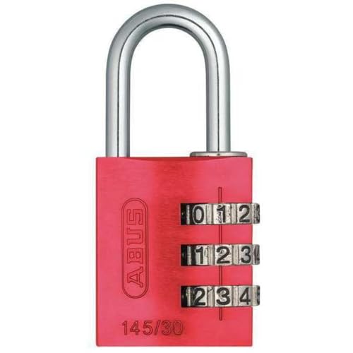 ABUS 145/30 Non-TSA Combination Lock for Hard Cases, Luggage, Resettable | Red - color: Red, size: 30 mm