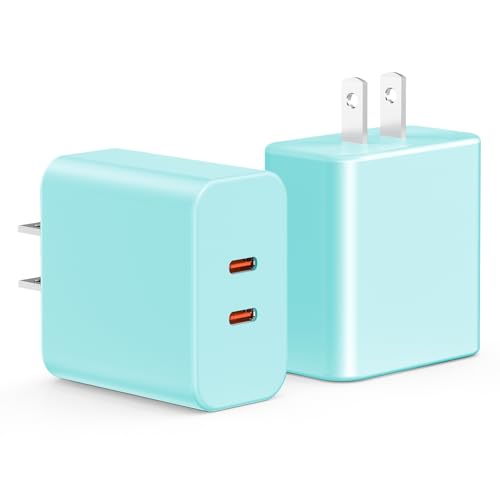 USB C Charger Block, 40W Dual Port Fast Charger 20W Type C Charging Block 3.1A USB Wall Charger Dual Port PD+QC Charging Cube for iPhone 15 16 14 13 12 11 Pro Max XS, iPad, Samsung Phone-Green - color: Green