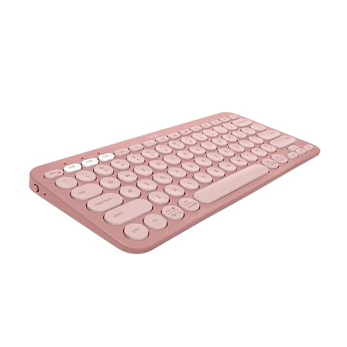 Logitech Pebble Keys 2 K380s Keyboard, Bluetooth, Wireless - Tonal Rose | Multi-device, customizable shortcuts, slim and portable, Easy-Switch for Windows, macOS, iPadOS, Android, Chrome OS - color: Rose