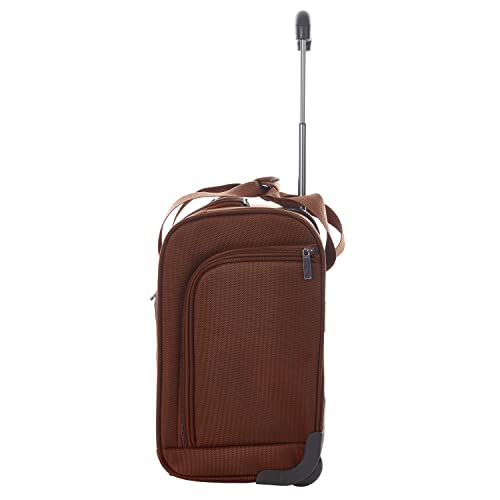 TPRC 15” Underseat Carry-On Luggage Airline Approved Personal Item with USB Charging Port, Brown - color: Brown
