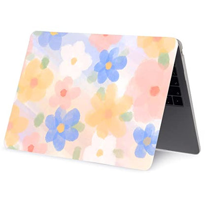 LanBaiLan Laptop Plastic Hard Shell Protective Case, Compatible for New MacBook Air 13 inch 2020 2019 2018 Release A2337 M1 A2179 A1932 Retina Display with Touch ID & Keyboard Cover, Paint Flower - color: Paint Flower