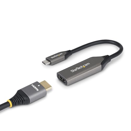 StarTech USB-C to HDMI 2.1 Adapter, 8K 60Hz or 4K 120Hz, HDR10+, USB4 | MacBook Pro/Air, iPad Pro, Pixelbook, Dell XPS, Pro/Max/Ultra do 8K 60Hz, 20cm cable - style: 8K60